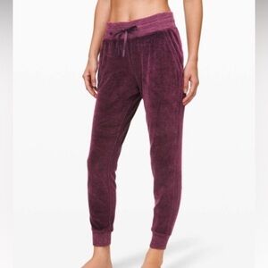 Lululemon Warm Down Jogger Velour Size 2 in Heathered Arctic Plum